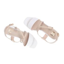 Sandali GD86 intreccio bicolore Bianco