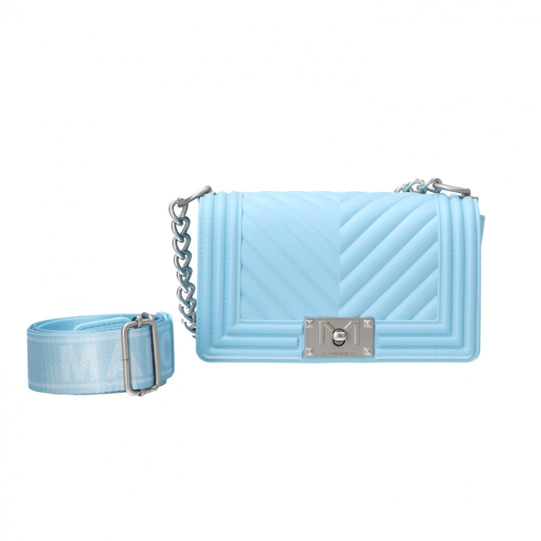 Flat S mahnattan bag mini Azzurro off silver 1