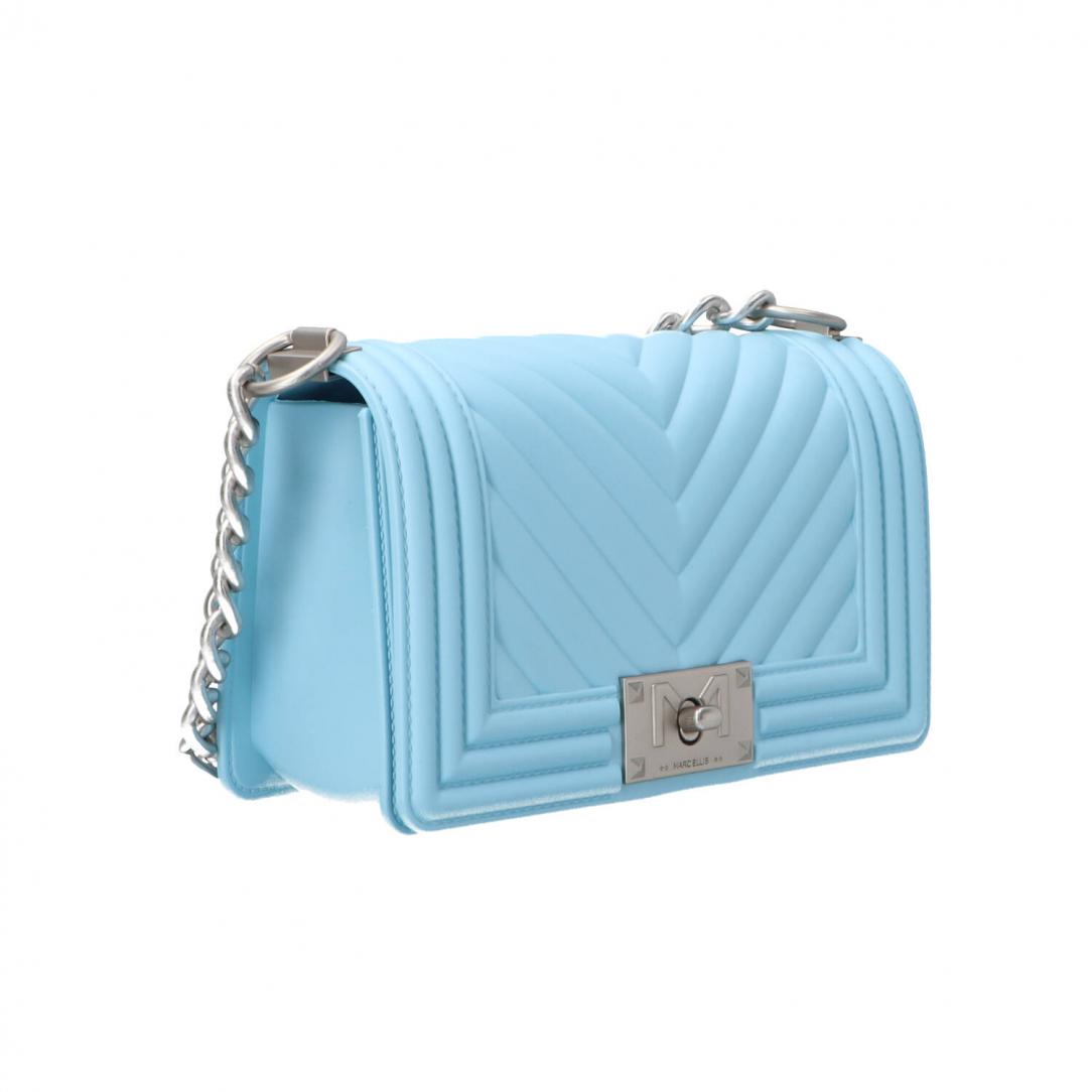 Flat S mahnattan bag mini Azzurro off silver 2