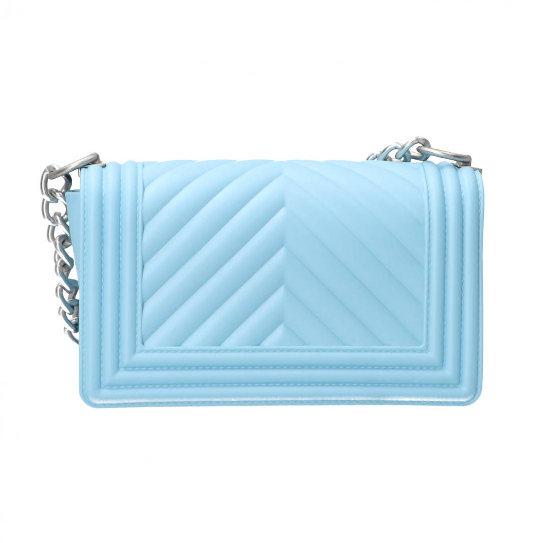 Flat S mahnattan bag mini Azzurro off silver 3