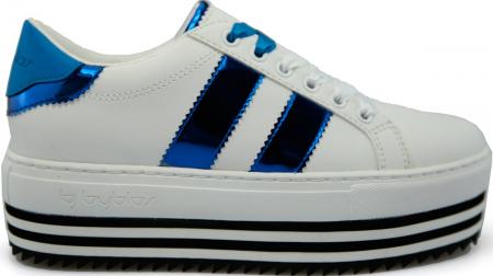 Sneakers Donna scarpa platform Blu