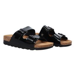 Sandali Berry doppia fibbia platform Nero Naplak