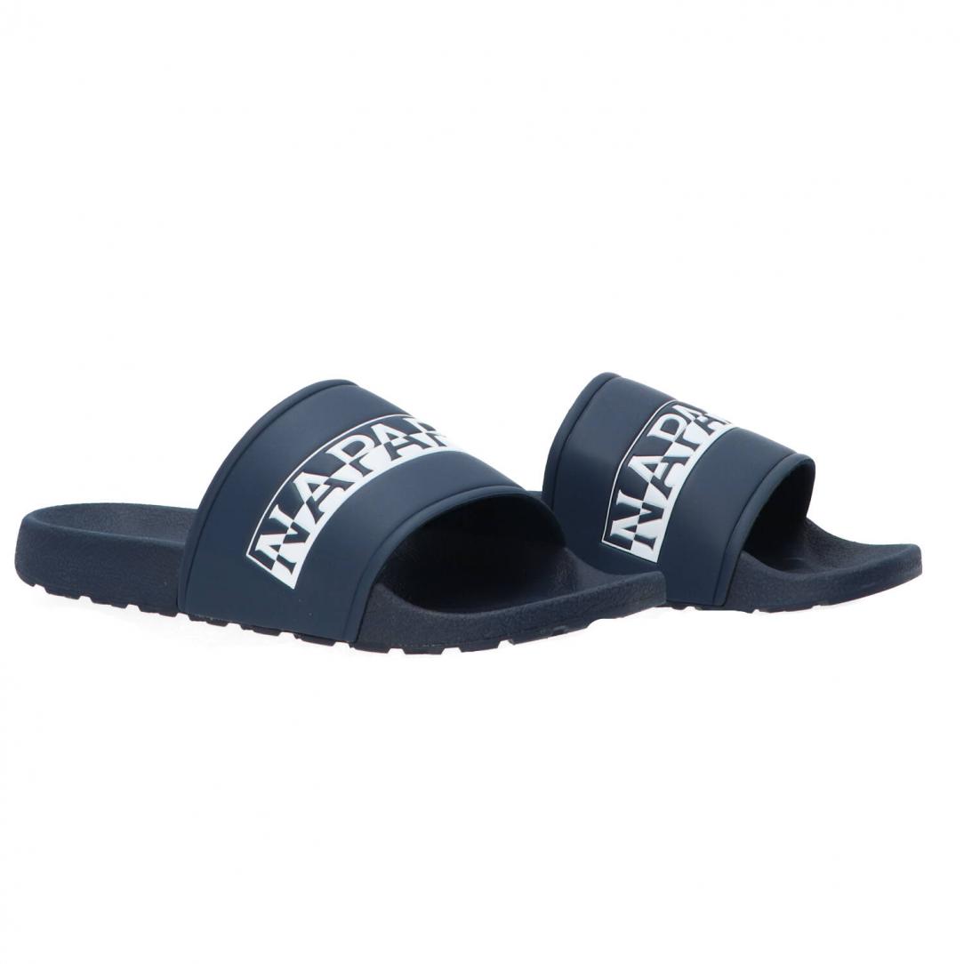 Man beach slipper Blu bianco 2