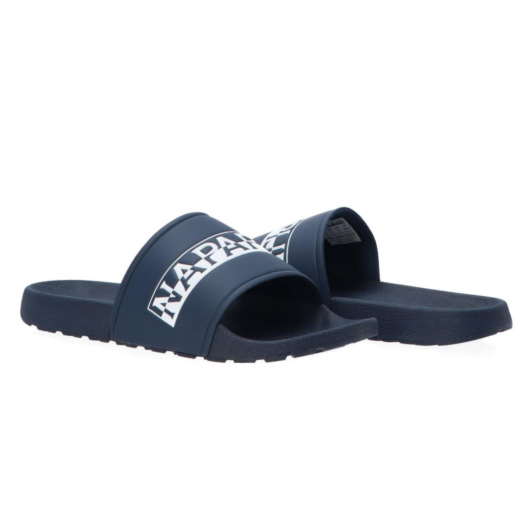 Man beach slipper Blu bianco 3