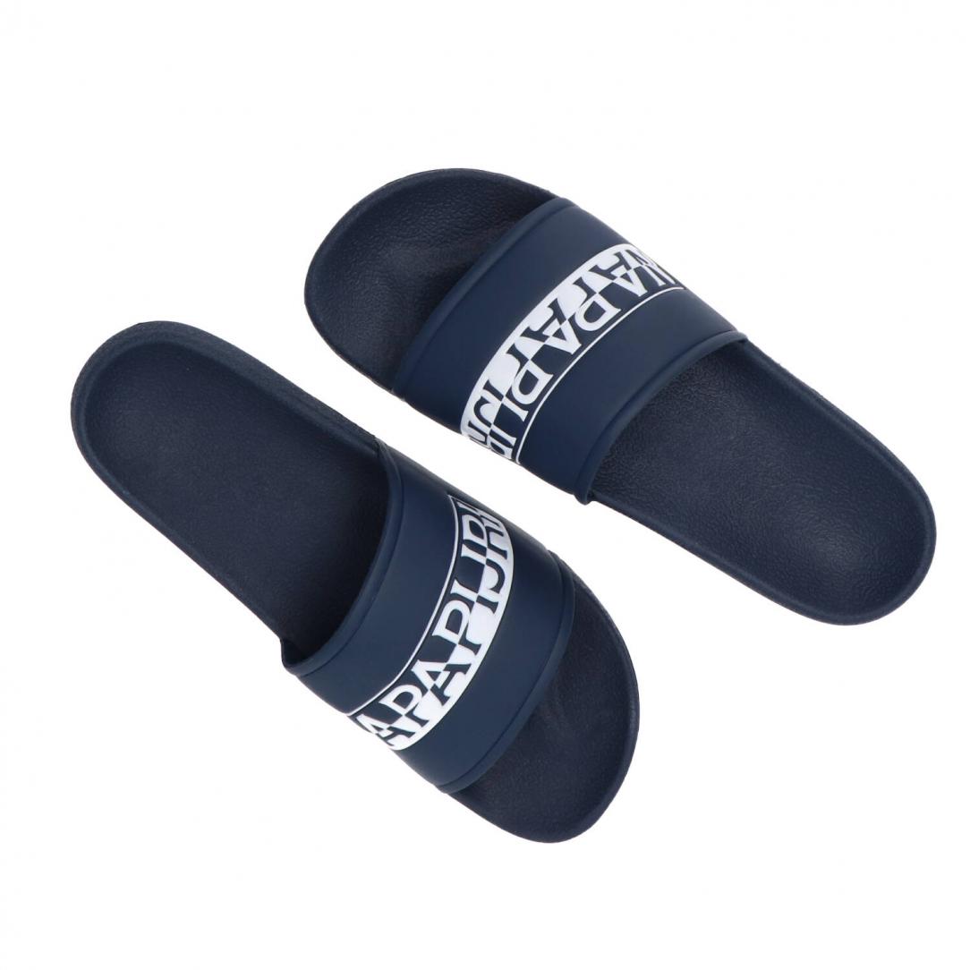 Man beach slipper Blu bianco 5