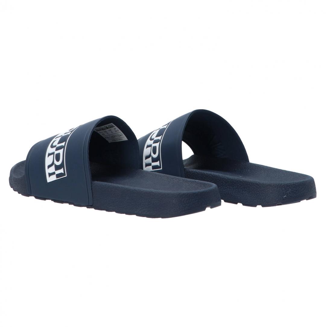 Man beach slipper Blu bianco 4