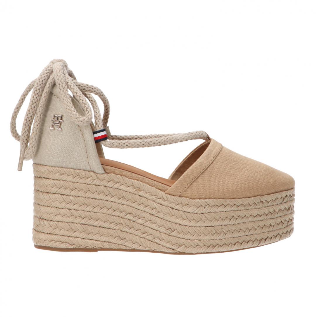 Closed toe linen flatform FW0FW07746 Beige 1