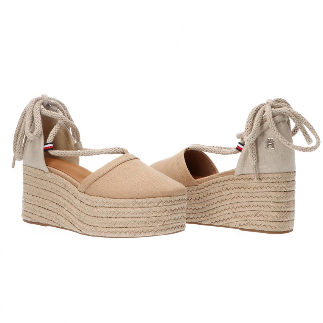 Closed toe linen flatform FW0FW07746 Beige 3