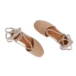Sandali Closed toe linen flatform FW0FW07746 Beige
