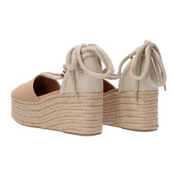 Sandali Closed toe linen flatform FW0FW07746 Beige