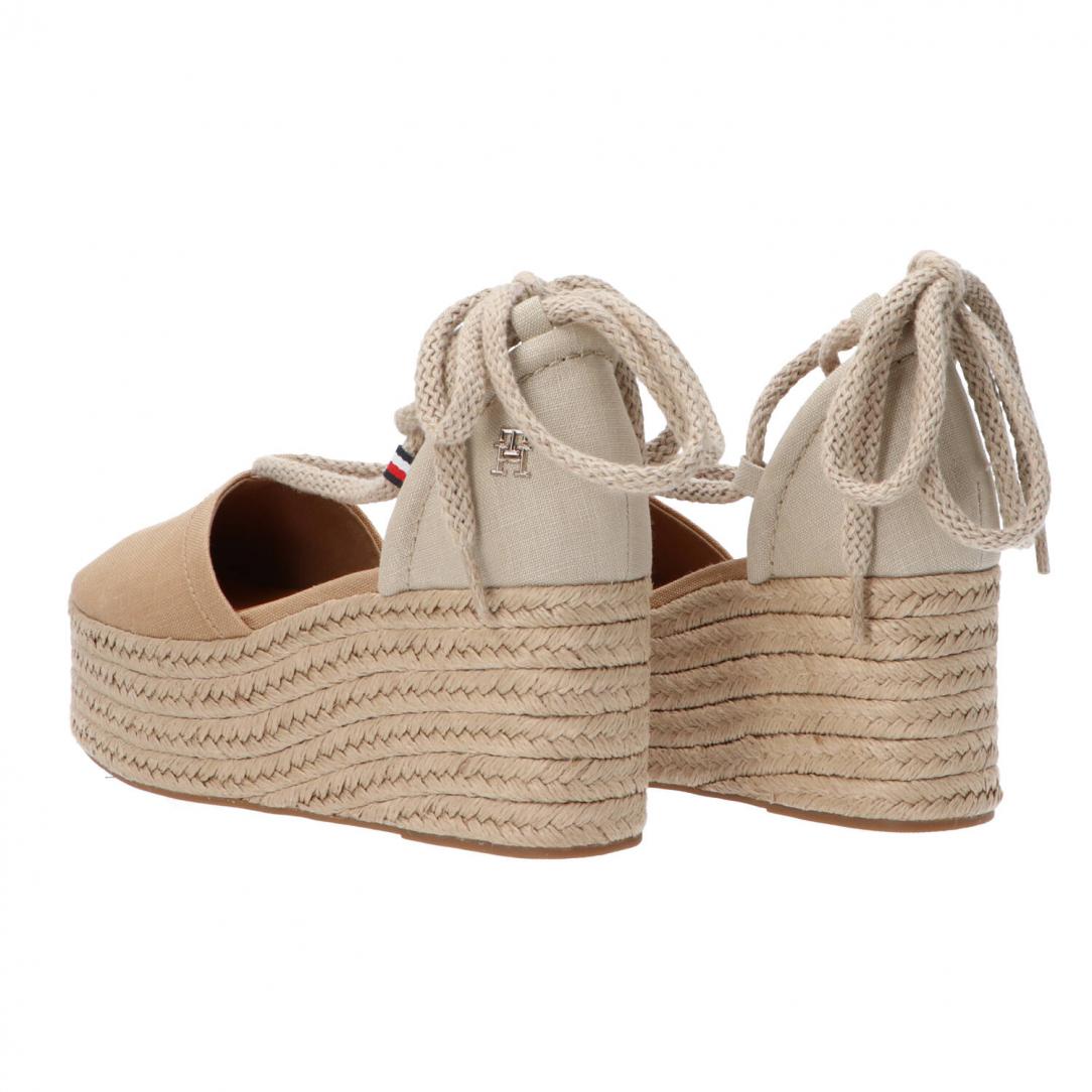 Closed toe linen flatform FW0FW07746 Beige 4