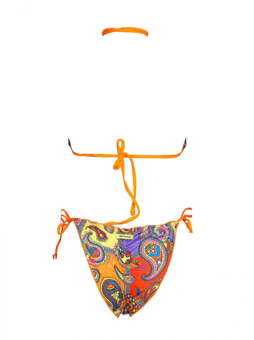 Bikini triangolo e slip Arancione multicolor 2