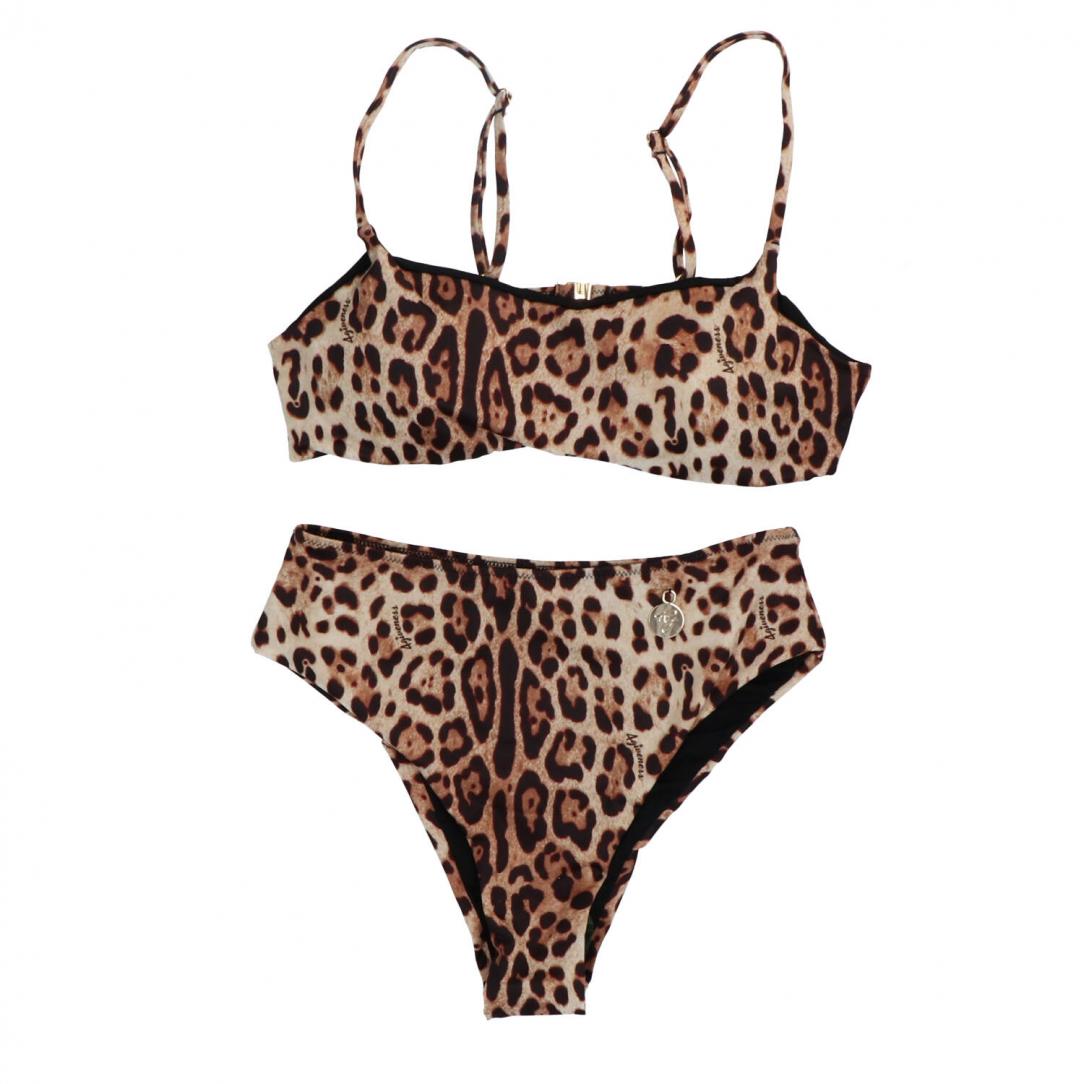 Bikini top slip alto Marrone leopardato 1