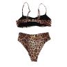 4giveness Costume Costume Bikini top slip alto Marrone leopardato - Foto 2