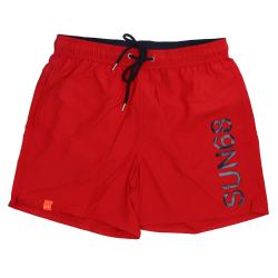 Sun 68 Costume Costume H32103 SWIM PANT WITH MACRO LOGO ON FRONT Rosso