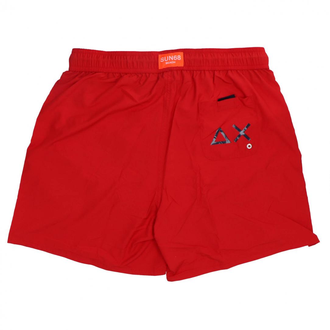 H32103 SWIM PANT WITH MACRO LOGO ON FRONT Rosso 2