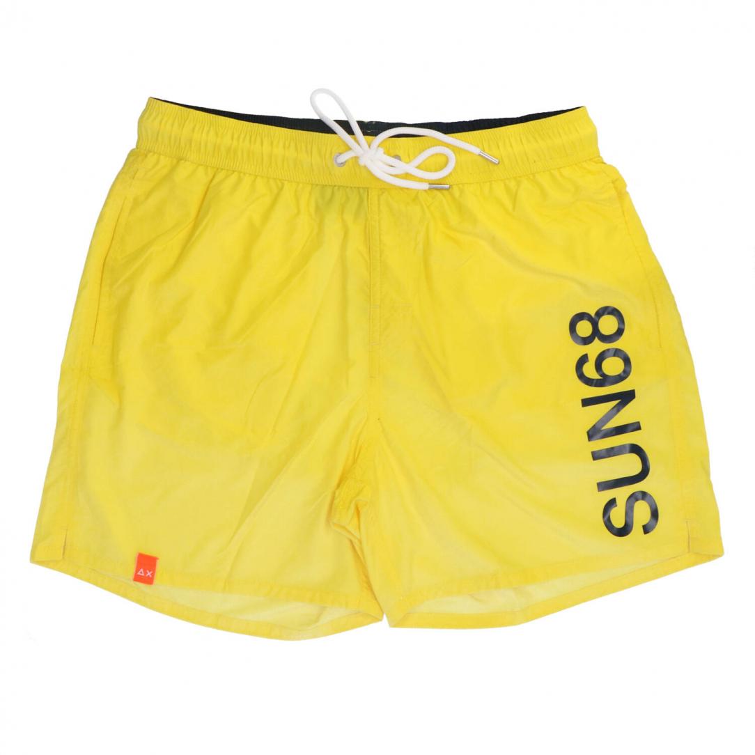 H32103 SWIM PANT WITH MACRO LOGO ON FRONT Giallo 1