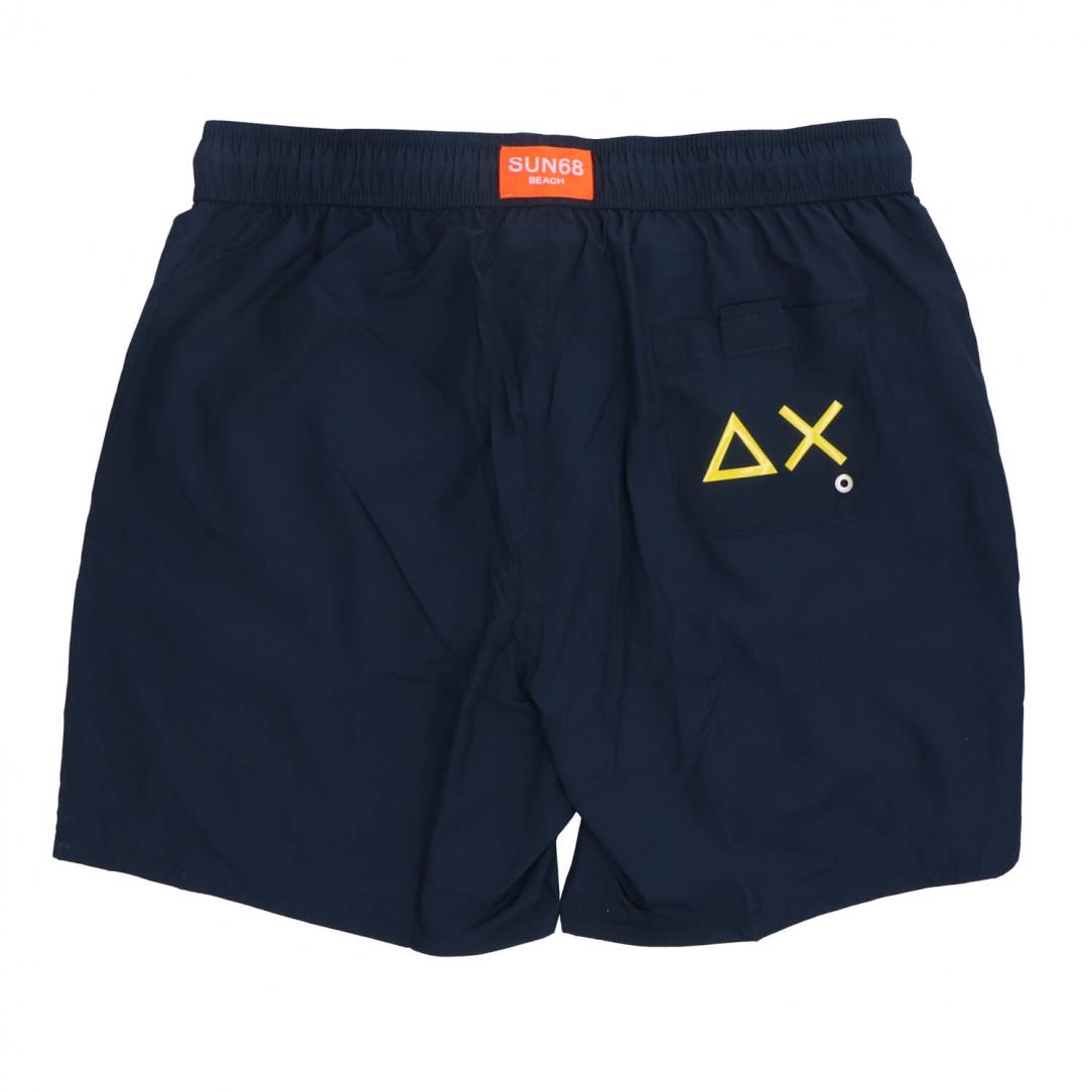 H32103 SWIM PANT WITH MACRO LOGO ON FRONT Blu 2