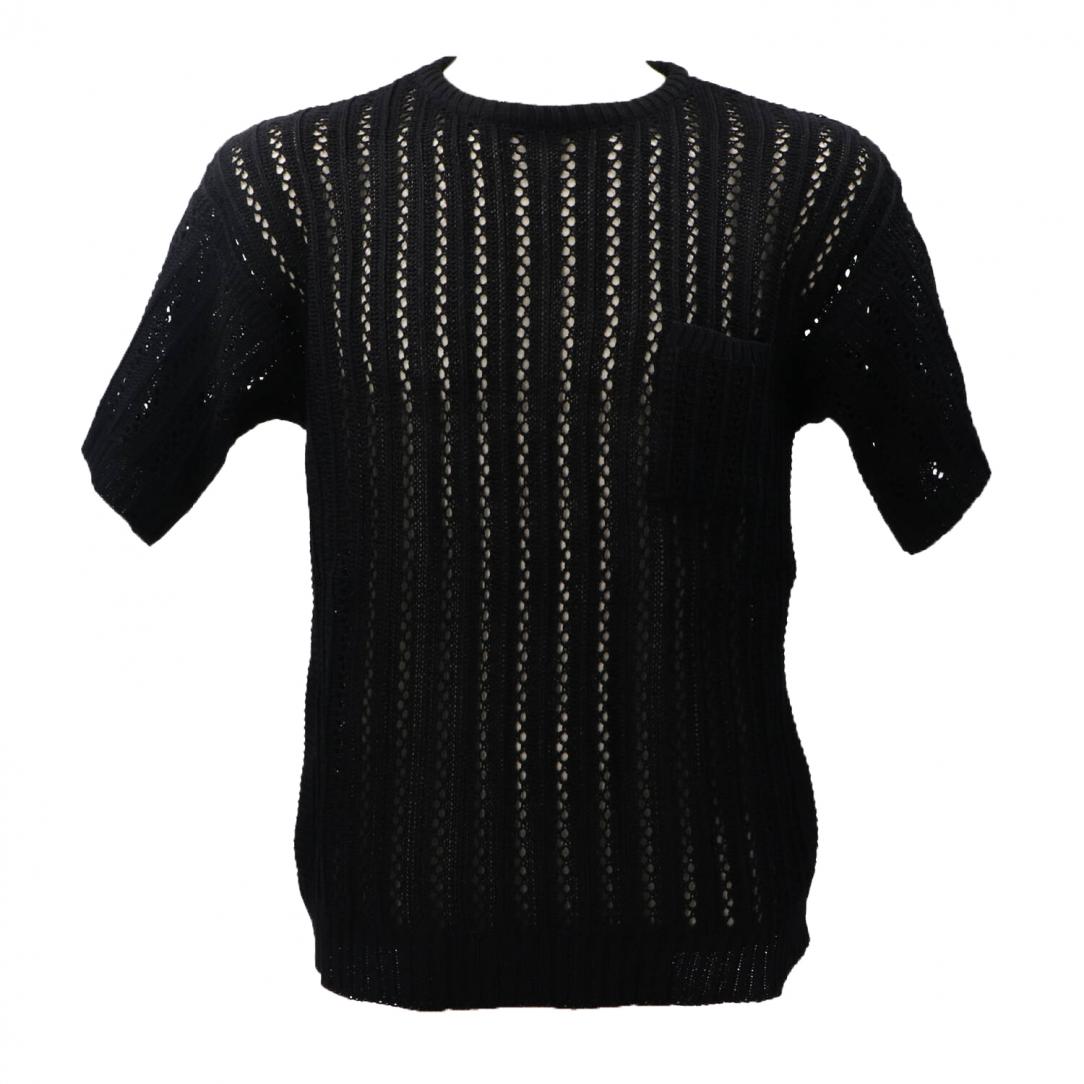 MAGLIA OVER PARICOLLO TRAFORI M47 Nero 1