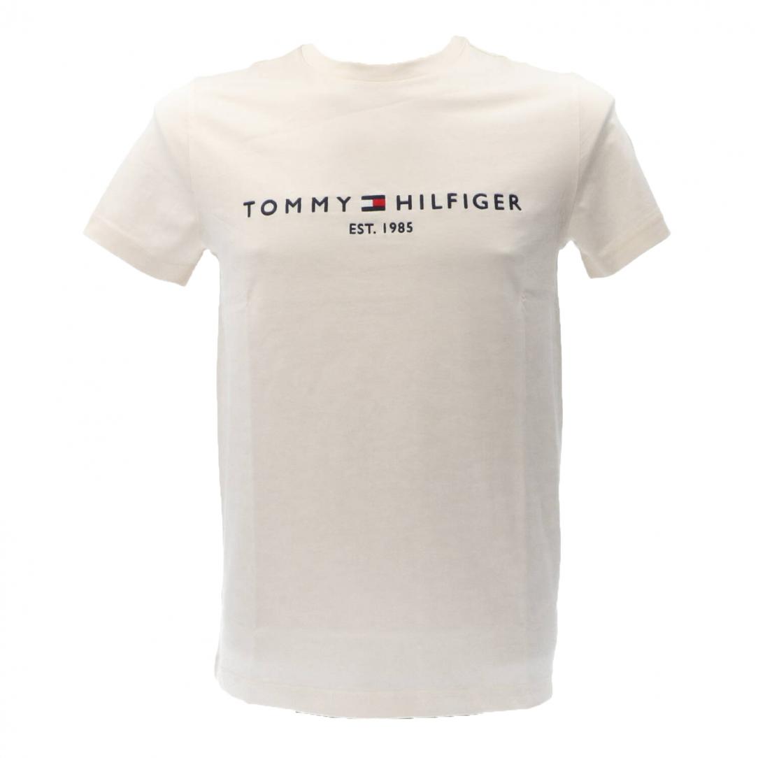 TOMMY LOGO TEE 11797 Bianco Panna 1