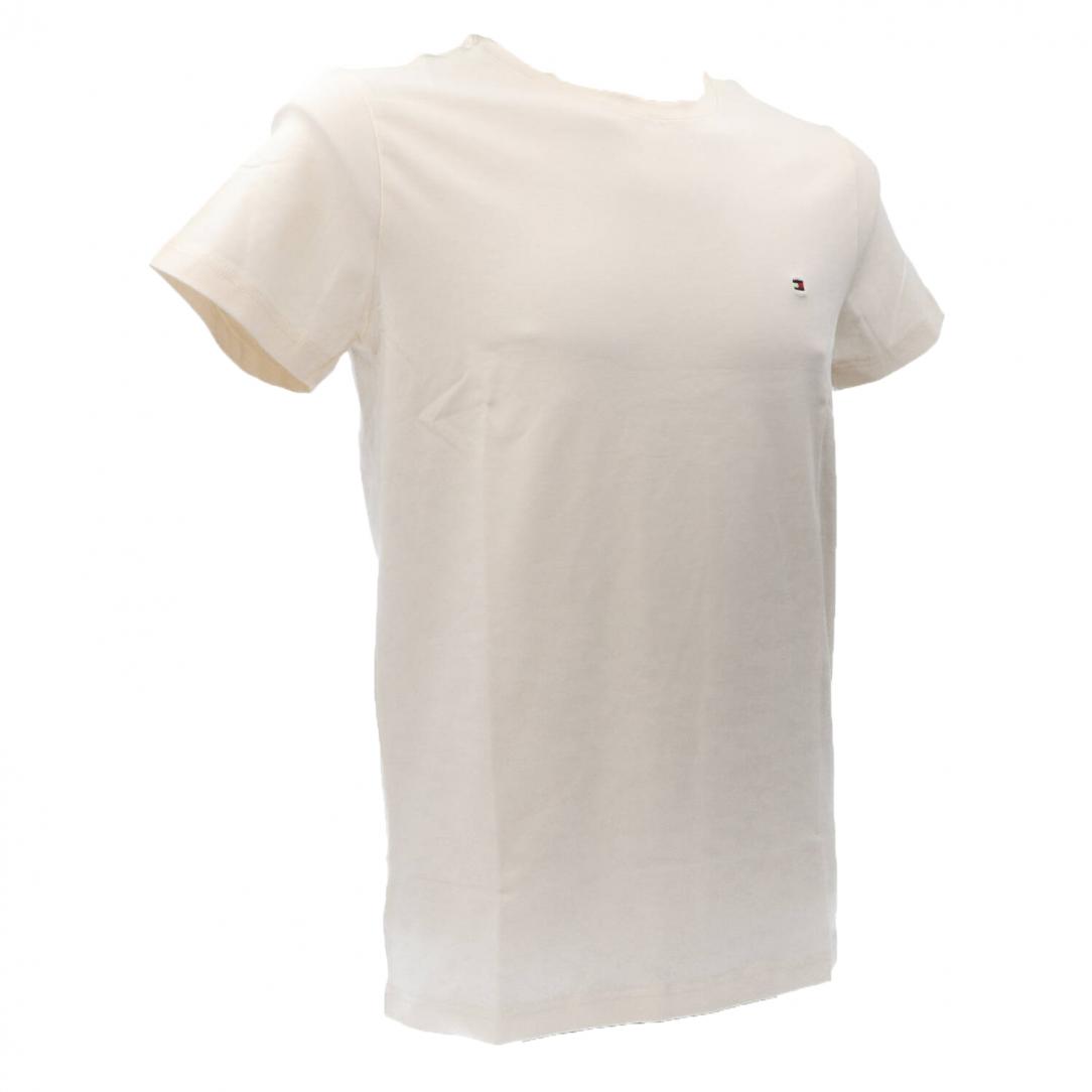 STRETCH SLIM FIT TEE 10800 Bianco Panna 2