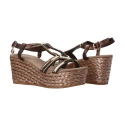 Sandali GC 675 zeppa Marrone