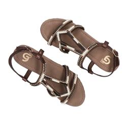 Sandali GC 675 zeppa Marrone