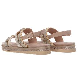 Sandali GC 666 intreccio bicolore Beige