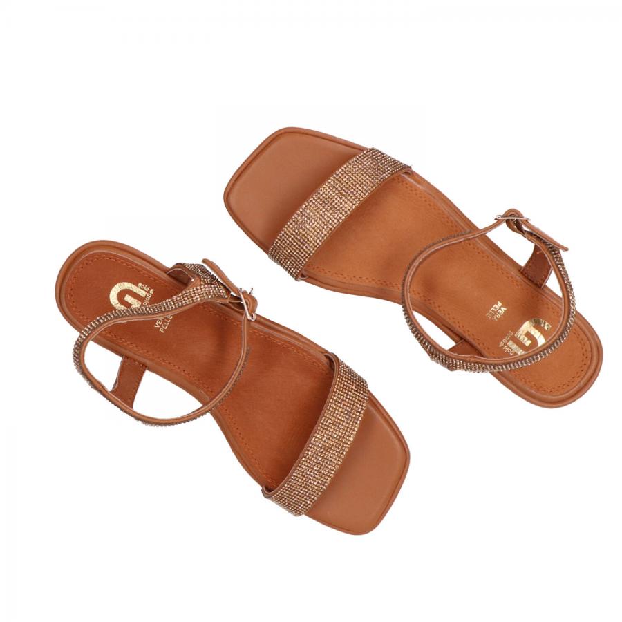 Gold Gold Sandali GP23 475 rasoterra strass Marrone