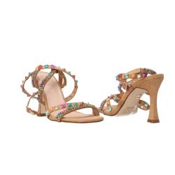 Sandali GC 670 tacco multicolor Marrone