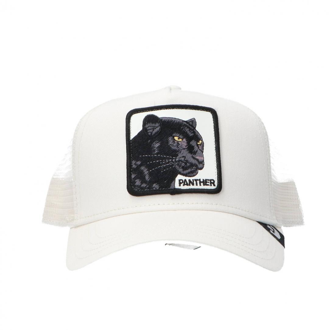 DROP CANVAS ANIMAL CAP Bianco panther 1