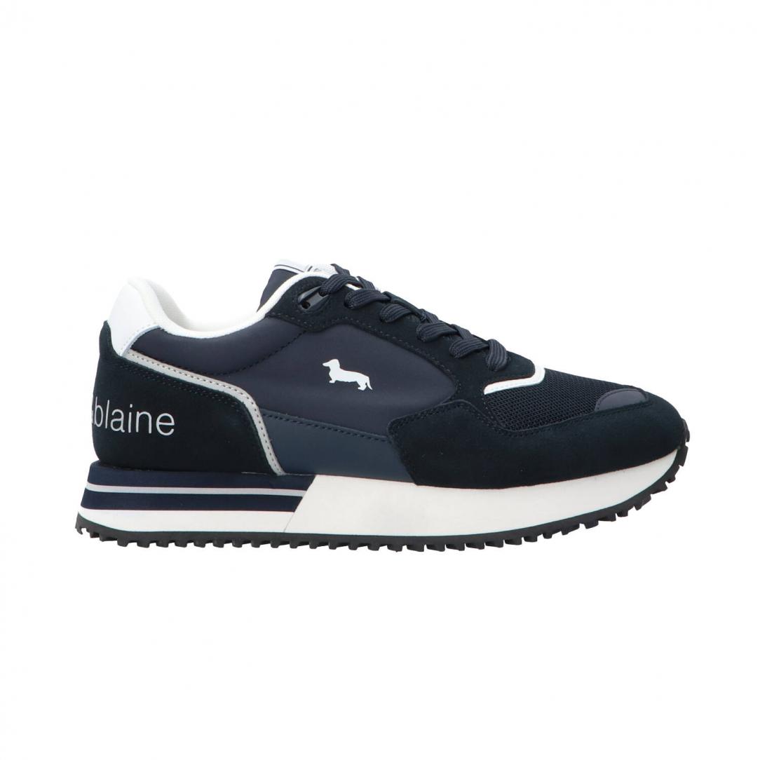 Harmont Blaine Sneakers Tex fabric nylon suede blu navy