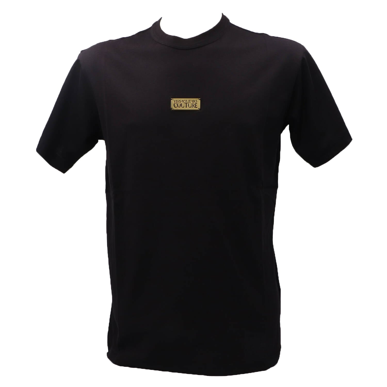 Versace T-shirt T-shirt 77GAHT08 LOGO PLACKET Nero