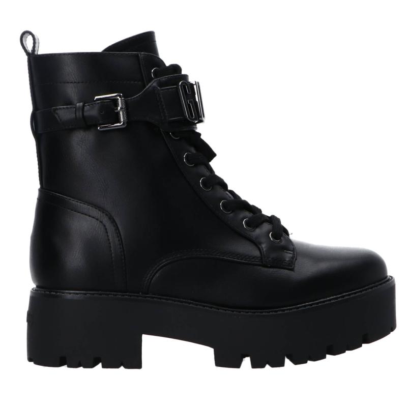 Anfibi Vaires stringato maxi logo nero argento