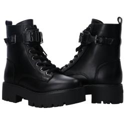 Anfibi Vaires stringato maxi logo nero argento