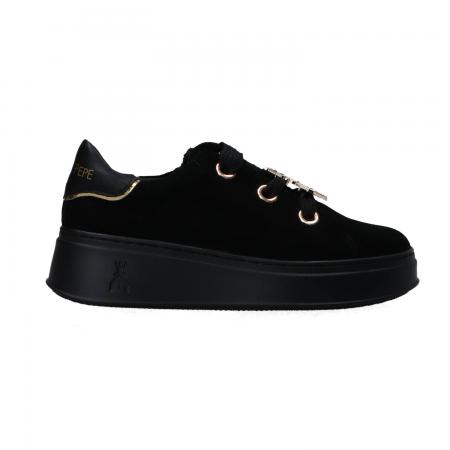 Sneakers Donna PPJ855 suede charm strass Nero