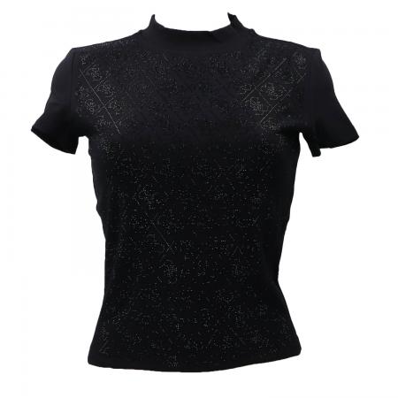 T Shirt Donna MOCK NECK ALL OVER 4G TEE Nero