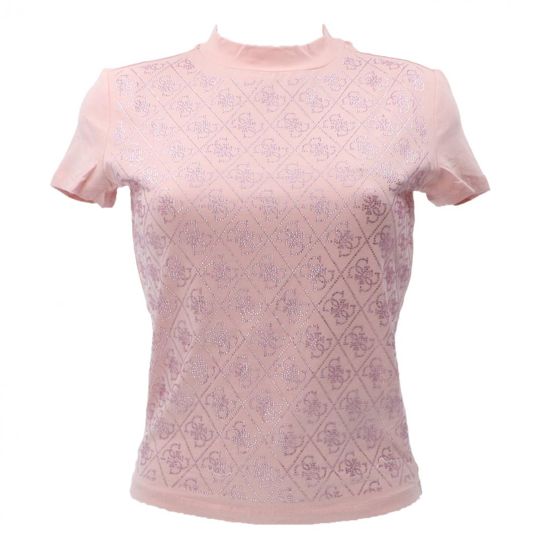 MOCK NECK ALL OVER 4G TEE Rosa 1