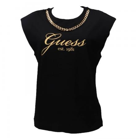 T Shirt Donna CRYSTAL LOGO TEE Nero