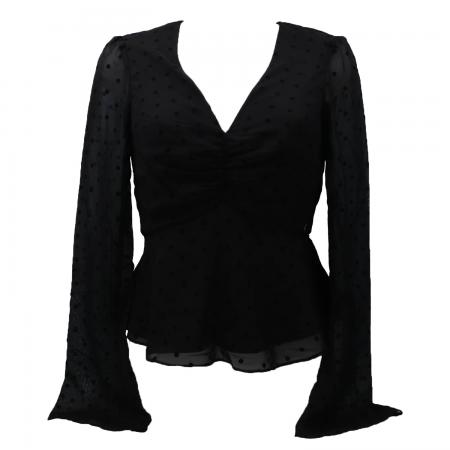 Blusa Donna OLYMPE FLARE SLEEVE TOP Nero