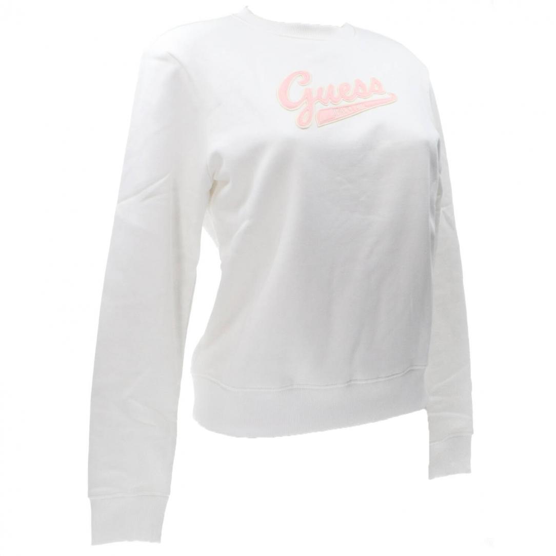 GJ REG GUESS SCRIPT SWEAT Bianco 2