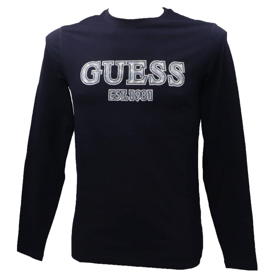 GUESS BOX LOGO TEE Blu 1