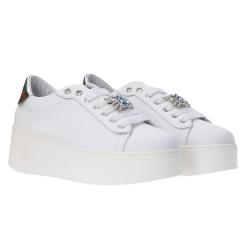 Sneakers Platform jewels rosa Bianco