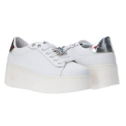 Sneakers Platform jewels rosa Bianco