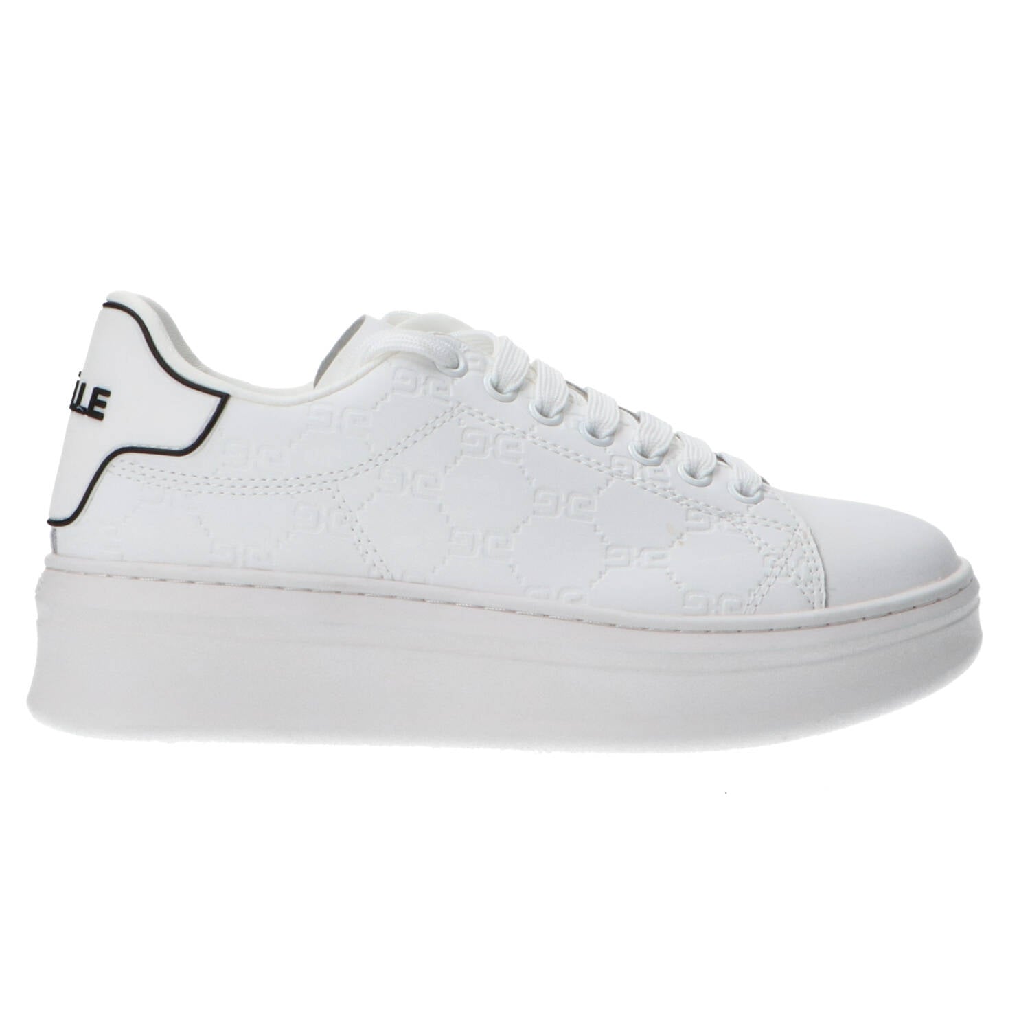 Gaelle Paris Sneakers Sneakers Addict in action leather Bianco nero monogram
