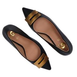 Decolletes Ecopelle maxi logo GP720 GP705 Nero oro