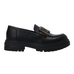 Gold&gold Mocassini Mocassini Ecopelle maxi logo pietre GR 467 Nero