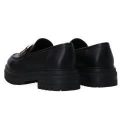 Mocassini Ecopelle maxi logo pietre GR 467 Nero