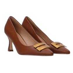 Decolletes Ecopelle maxi logo GP720 GP705 Marrone