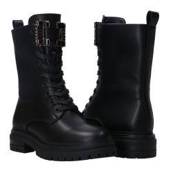 Anfibi Stringato maxi logo GR468 Nero